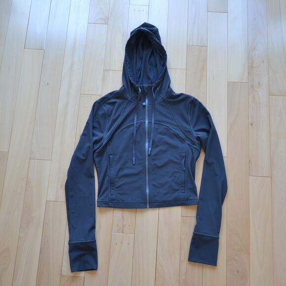 Lululemon Mesh Hooded Define Cropped Jacket Gray - Picture 1 of 4
